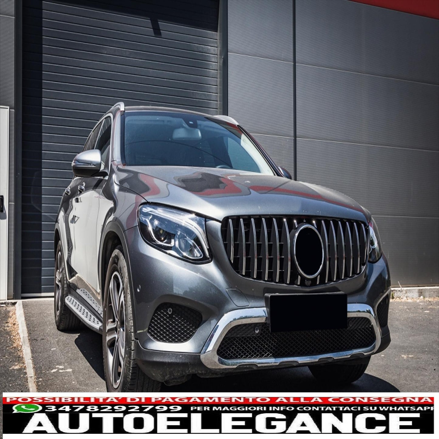 griglia anteriore centrale adatta per mercedes glc x253 c253 (2015-2018) gt r panamericana look cromata