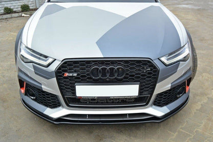 SPLITTER ADATTO PER AUDI A6 4G C7 RS6 2011-2018 LOOK NERO LUCIDO DESIGN SPORTIVO