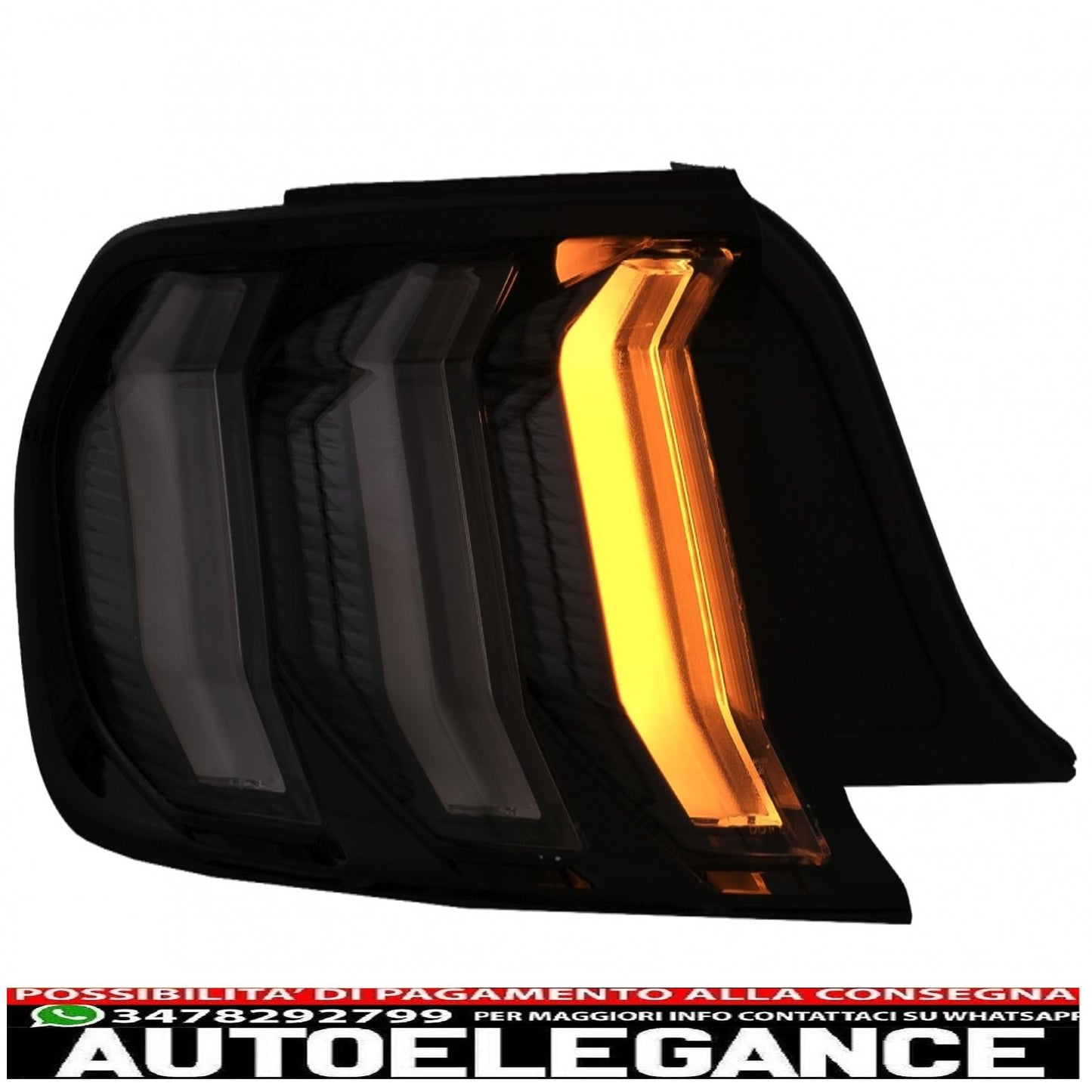 fanali posteriori full led adatti per ford mustang vi s550 (2015-2019) fumé trasparenti con luci di svolta sequenziali dinamiche