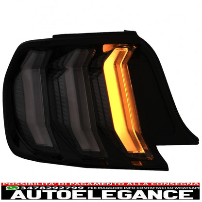 fanali posteriori full led adatti per ford mustang vi s550 (2015-2019) fumé trasparenti con luci di svolta sequenziali dinamiche