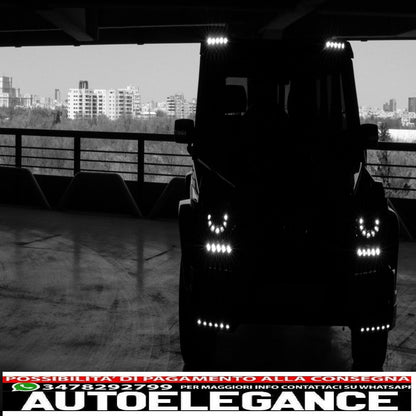 black drl led daytime running lights suitable for mercedes g class w463 (1989-2012) g65 black design 