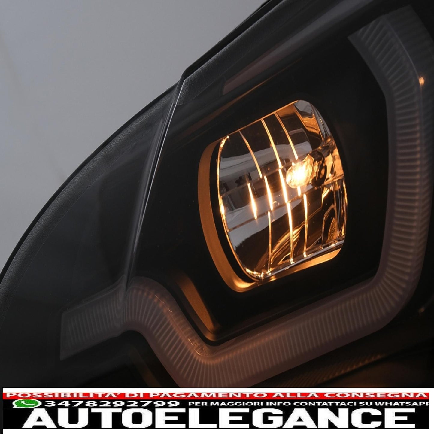 led light tube drl angel eye headlights suitable for bmw x5 e70 (2007-2010) black 