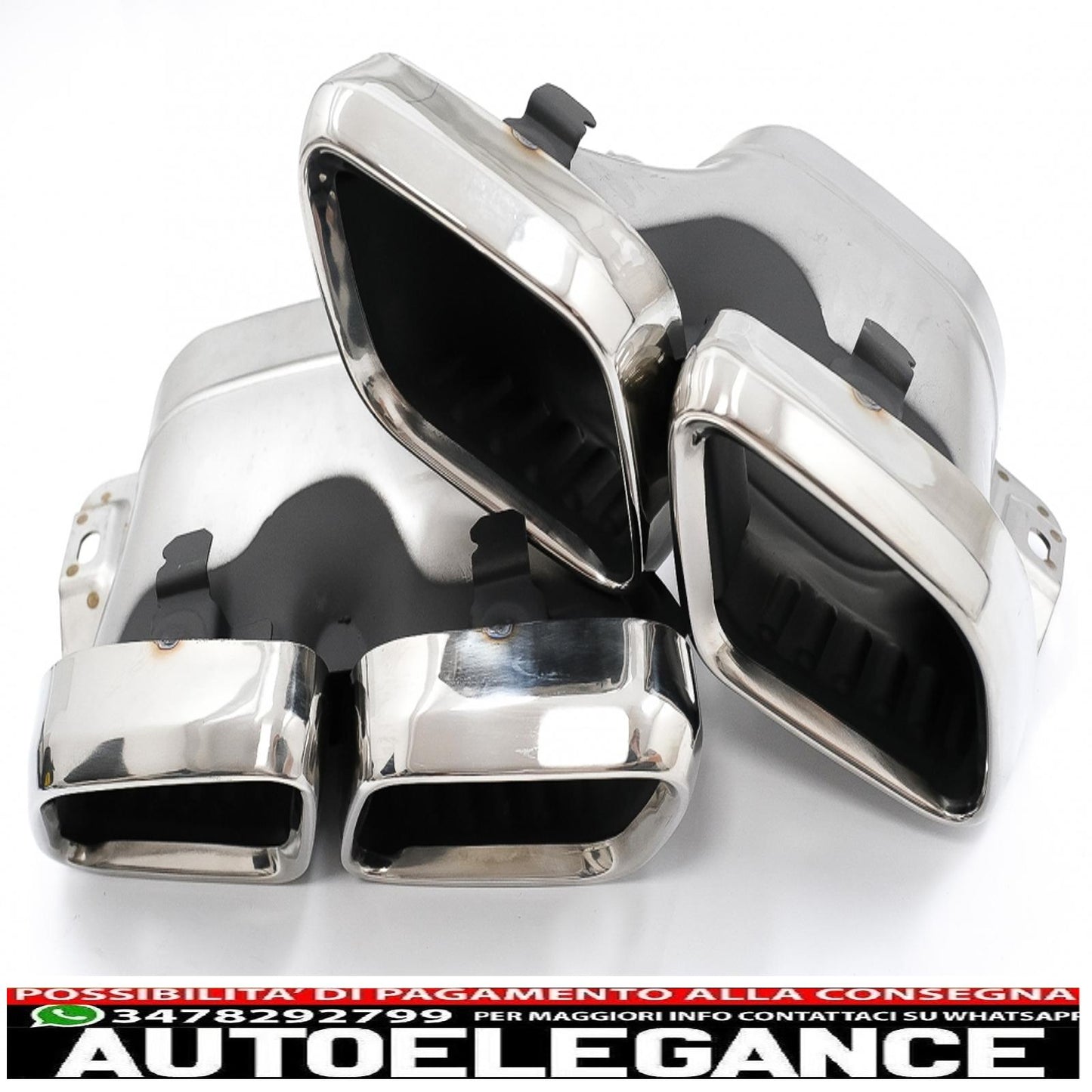 diffusore posteriore con terminali di scarico color argento, adatto per mercedes glc suv x253 facelift (2020-up) design glc63