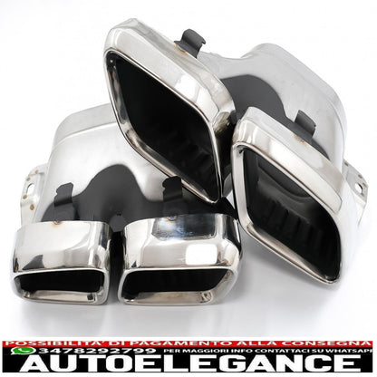 diffusore posteriore con terminali di scarico color argento, adatto per mercedes glc suv x253 facelift (2020-up) design glc63