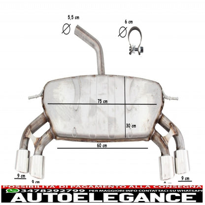 complete exhaust system suitable for vw golf 7 vii mk7 (2013-2019) r design