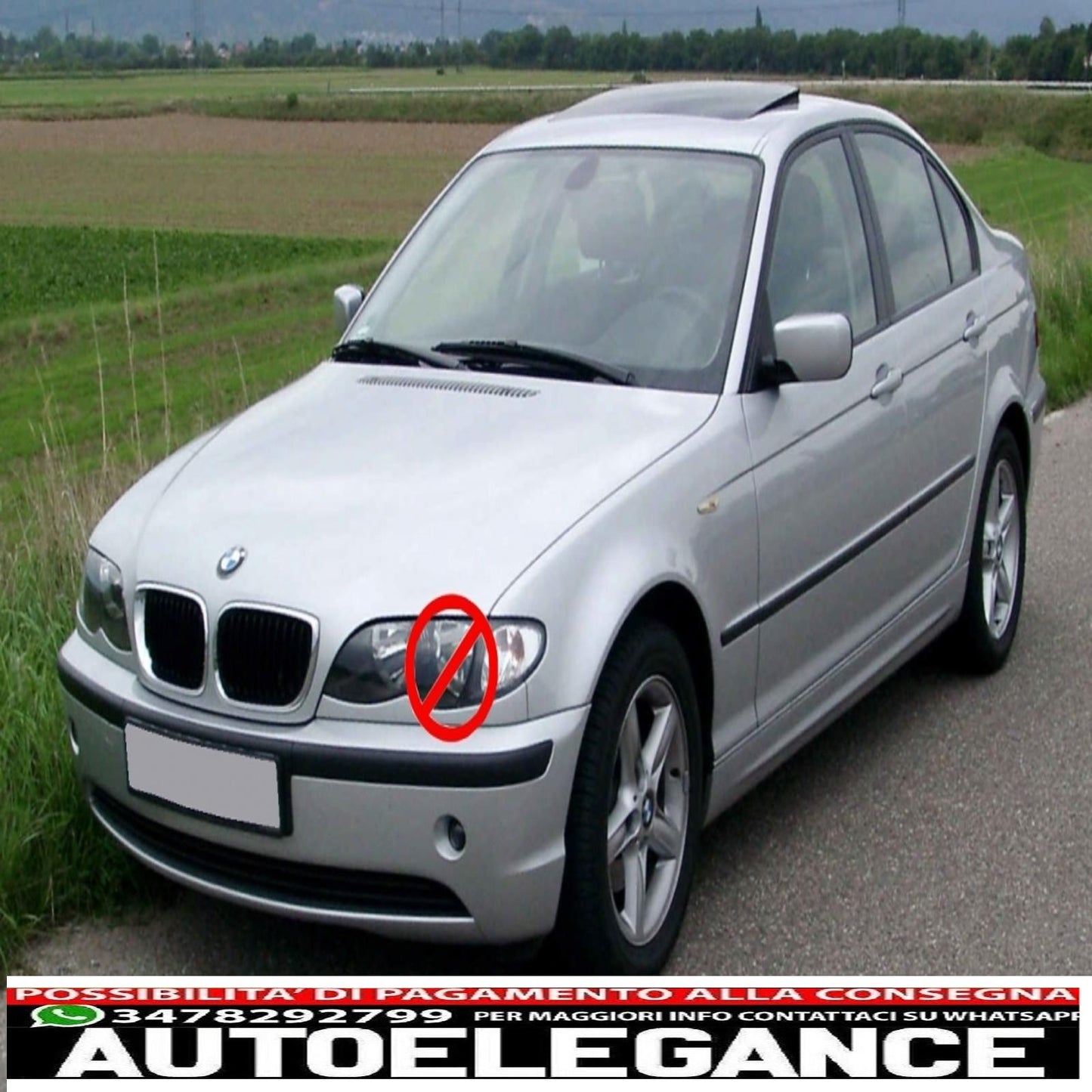 Copri porta fendinebbia adatto per bmw serie 3 e46 (1998-2005) m3 m-technik m-sport design AUTOELEGANCERICAMBI