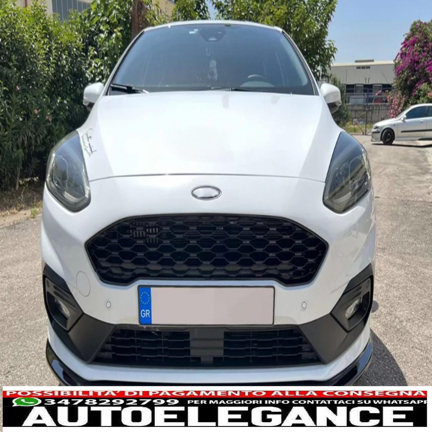 Front Bumper Spoiler Lip Fit For Ford Fiesta MK8 ST/ST-LINE (2017-2021) Piano Black 