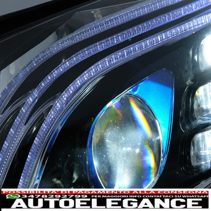 fari anteriori full led adatti per mercedes classe c w205 s205 (2014-2020) design w222 con guida a sinistra