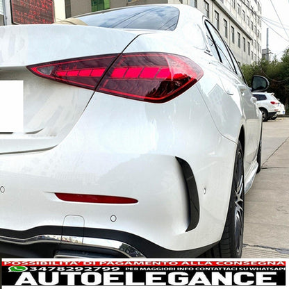Alette laterali paraurti posteriore adatte per mercedes classe c w206 sport line (2021-up) pianoforte nero AUTOELEGANCERICAMBI