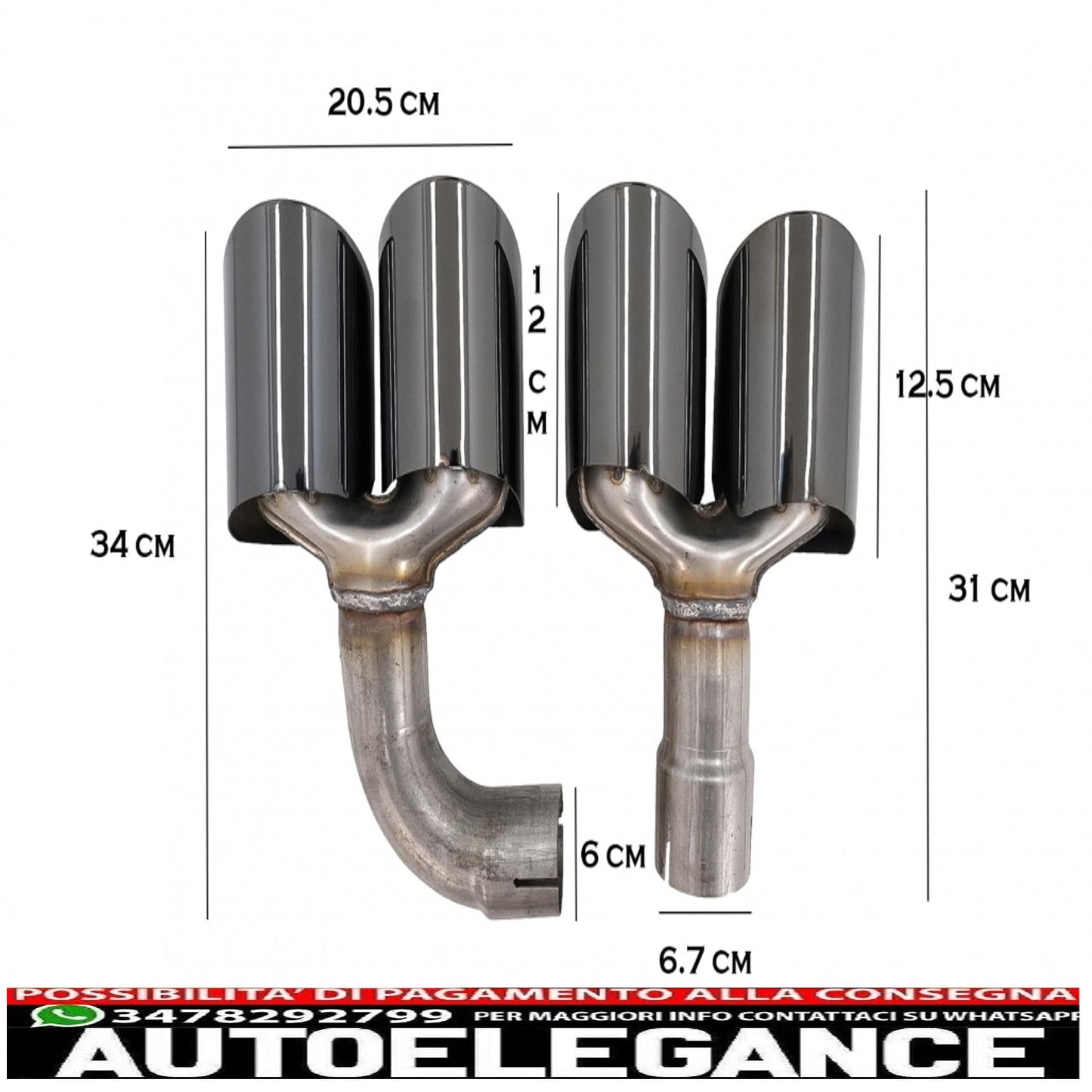 Diffusore mantovana paraurti posteriore doppia uscita con terminali di scarico adatto per BMW X3 G01 LCI M-Sport (2021-up) Piano Black
