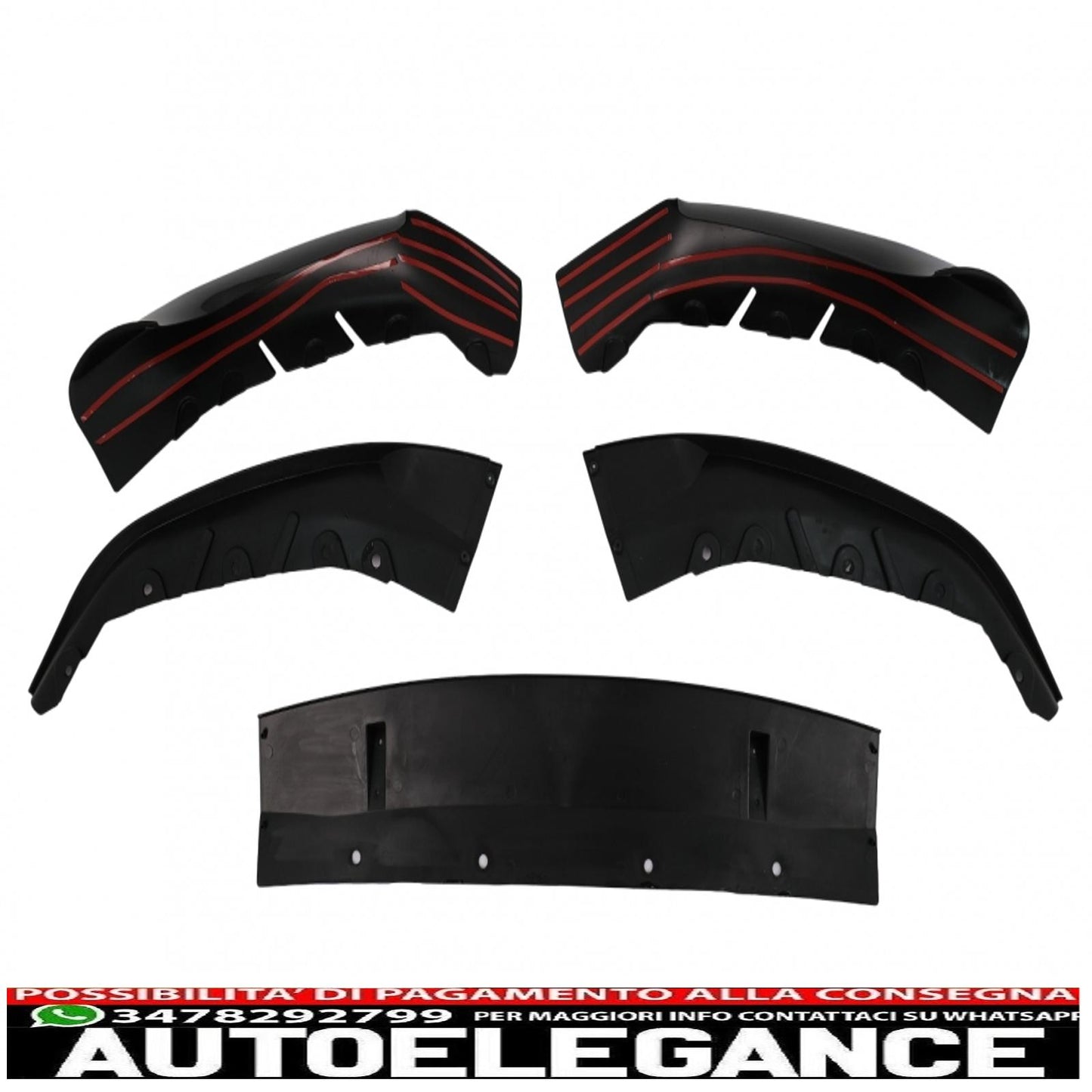 Front Bumper Spoiler Lip Fit For BMW 5 Series G30 Limousine G31 Touring (2017-2019) M Sport Design Piano Black 