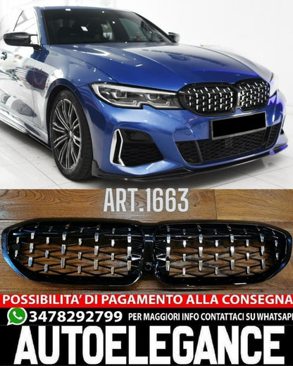 GRIGLIA ADATTA PER BMW SERIE 3 G20 G21 2018-2022 LOOK DIAMANTATA SATINATA