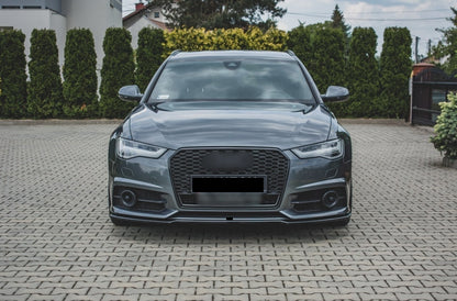 SPLITTER ANTERIORE ADATTO PER AUDI A6 4G C7 LOOK NERO LUCIDO DESIGN SPORTIVO