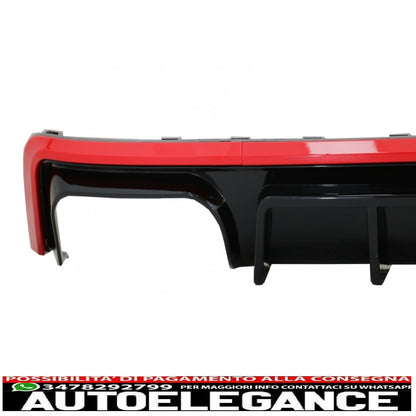 Rear bumper valance diffuser with exhaust tips suitable for audi a6 c8 4k avant sedan (2018-up) red s6 design