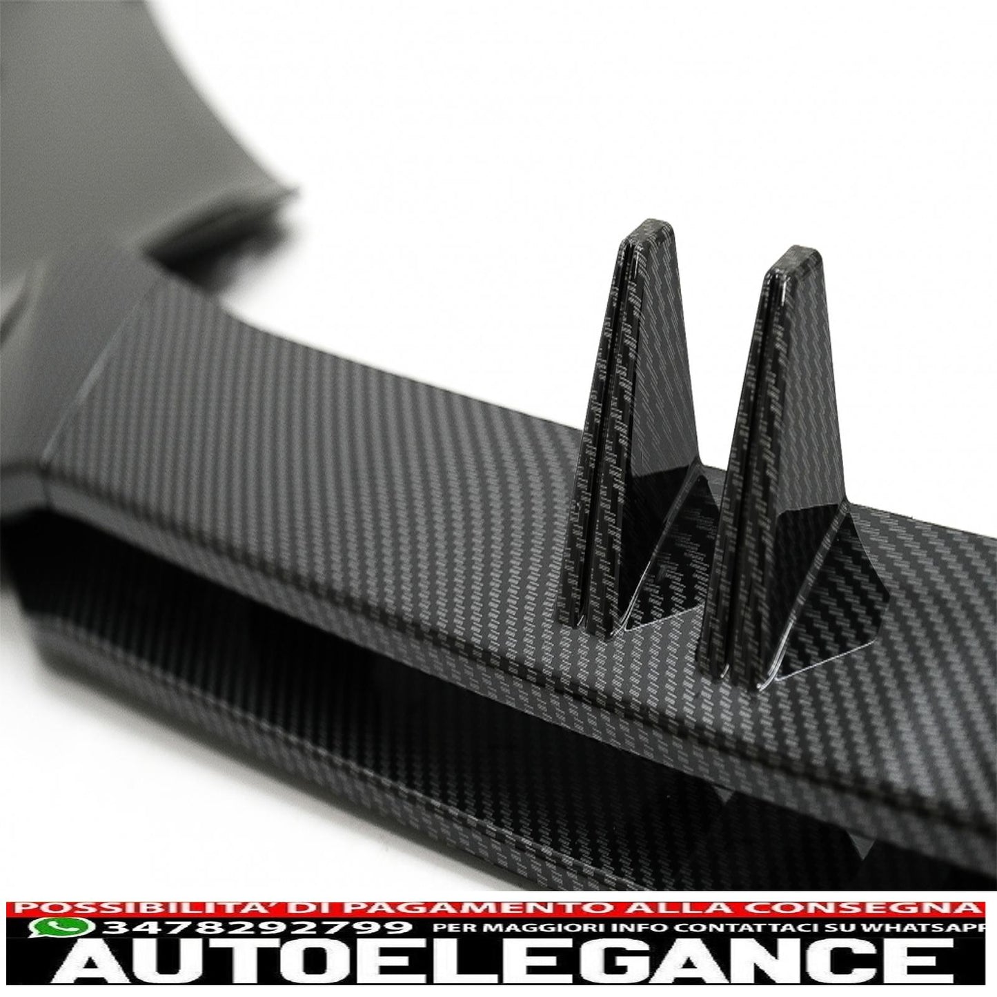 Spoiler aggiuntivo per paraurti anteriore adatto per audi a4 b9 8w s-line (2016-2018) carbon look