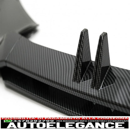 Spoiler aggiuntivo per paraurti anteriore adatto per audi a4 b9 8w s-line (2016-2018) carbon look