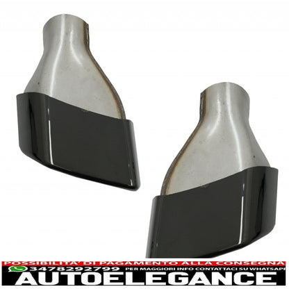 diffusore paraurti posteriore con terminali di scarico adatto per BMW Serie 5 G30 G31 Limousine Touring (2017-up) M Performance Design Nero