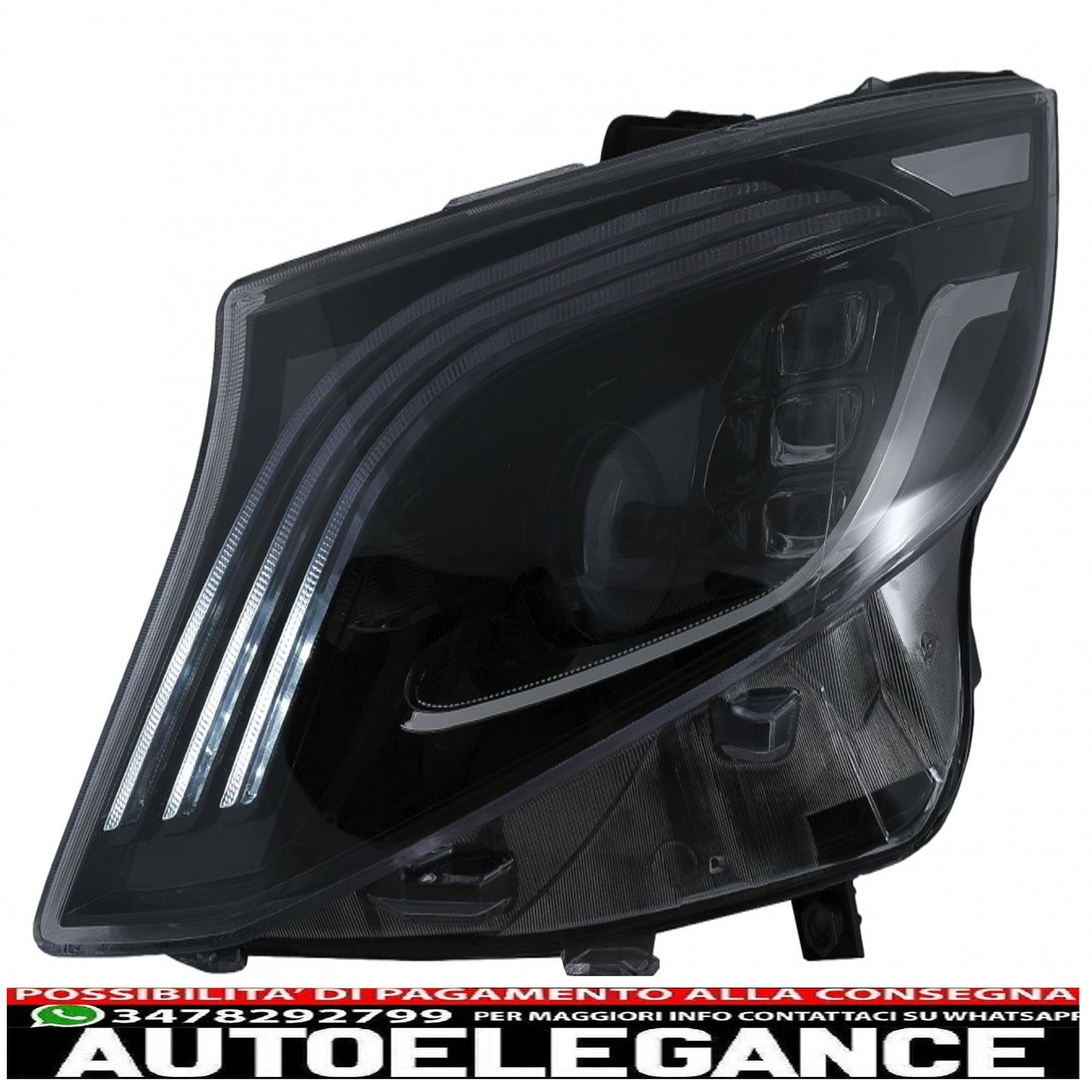fari full led adatti per mercedes classe v w447 (2016-2020) neri