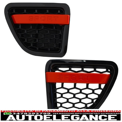 central grille and side vents group suitable for land rover sport l320 (2005-2008) autobiography look black red edition