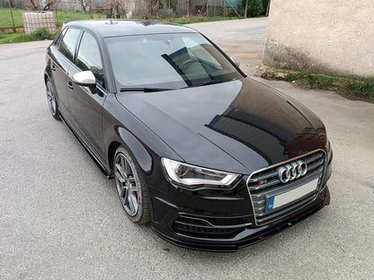 SPLITTER ADATTO PER AUDI A3 8V 2012-2016 S3 SLINE LOOK NERO LUCIDO