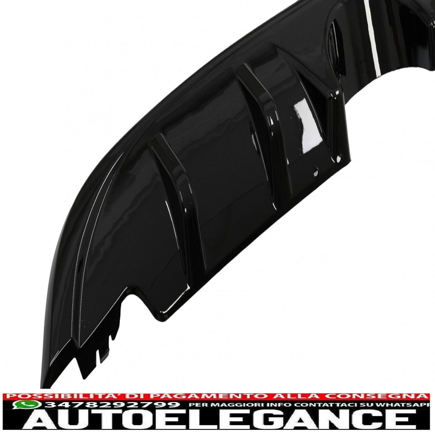 Rear bumper valance diffuser suitable for vw golf 6 vi (2008-2012) r20 look only for standard bumper piano black