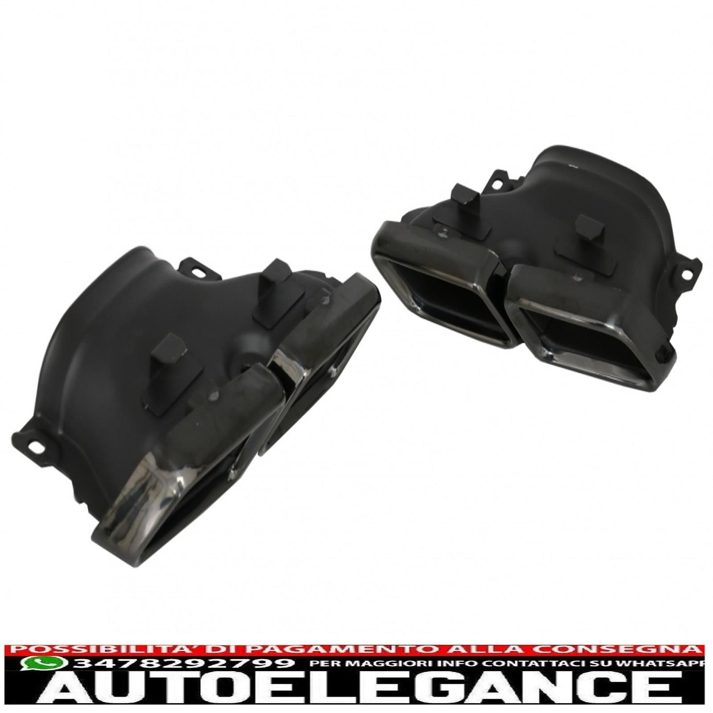 diffusore posteriore con terminali di scarico adatto per mercedes gle w166 suv sport line (2015-2018) pacchetto notturno