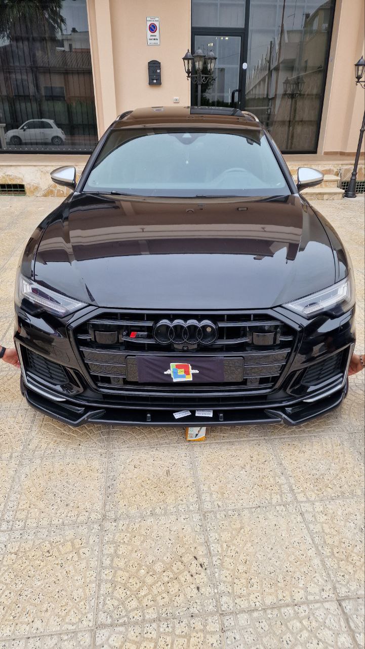 SPLITTER ADATTO PER AUDI A6 4G C8 2018+ NERO LUCIDO V1 LOOK SPORTIVO
