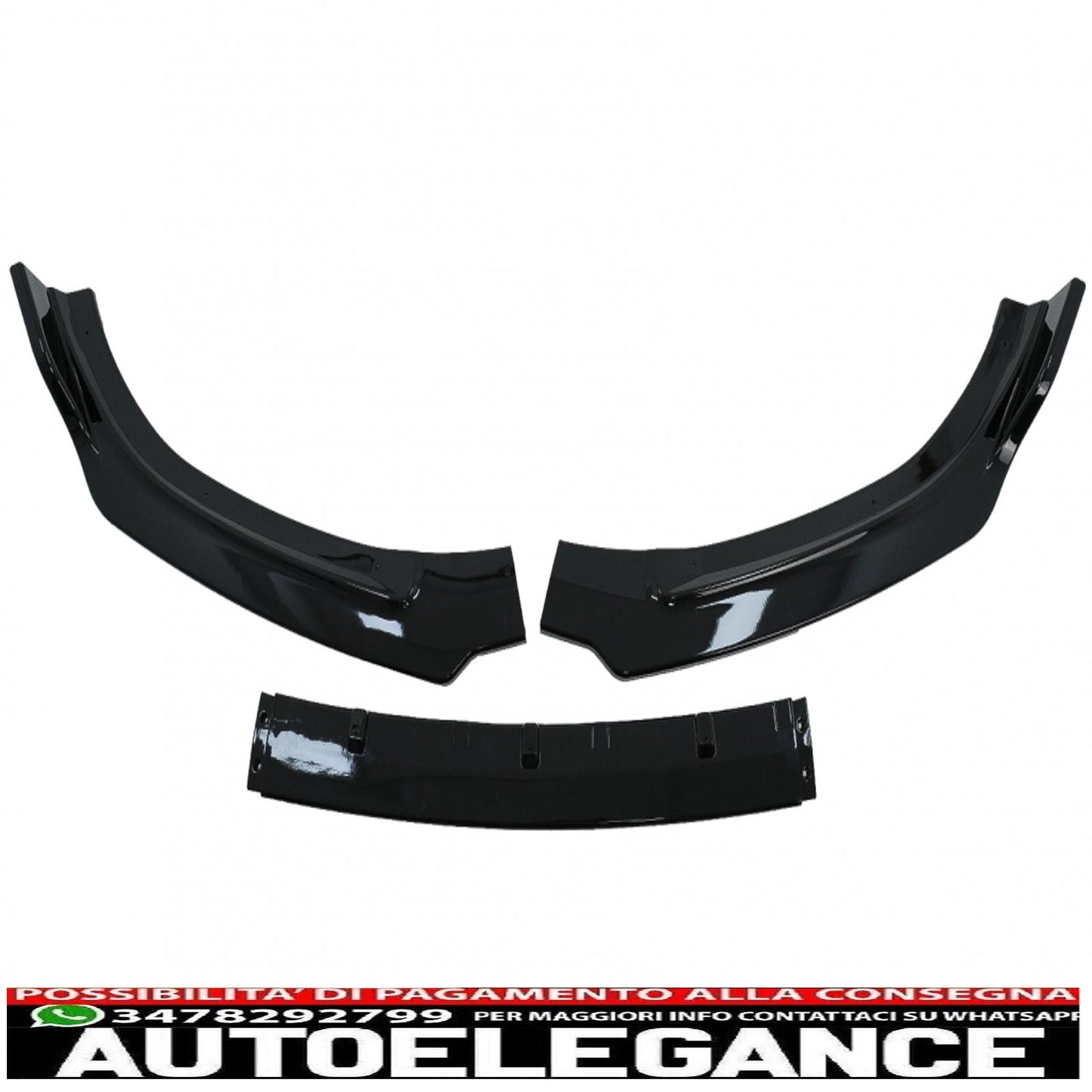 Front bumper additional spoiler suitable for audi a6 c7 4g facelift (2015-2018) piano black