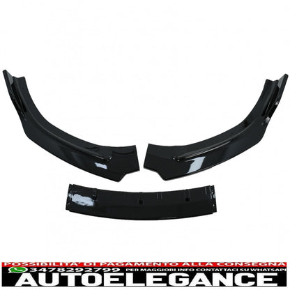 Front bumper additional spoiler suitable for audi a6 c7 4g facelift (2015-2018) piano black