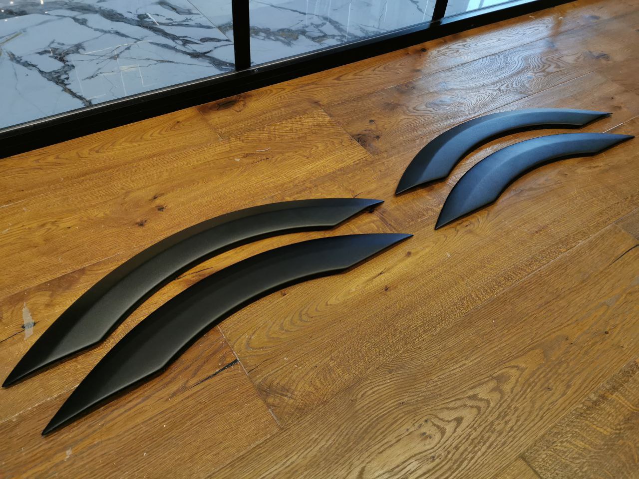 WIDENED MUDGUARDS SUITABLE FOR MERCEDES SPRINTER W907 2019+ MATT BLACK LOOK