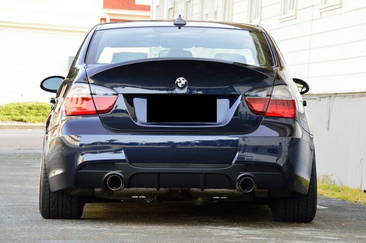 DIFFUSORE ADATTO PER BMW SERIE 3 E90 E91 2005-2012 MSPORT 1+1 NERO OPACO
