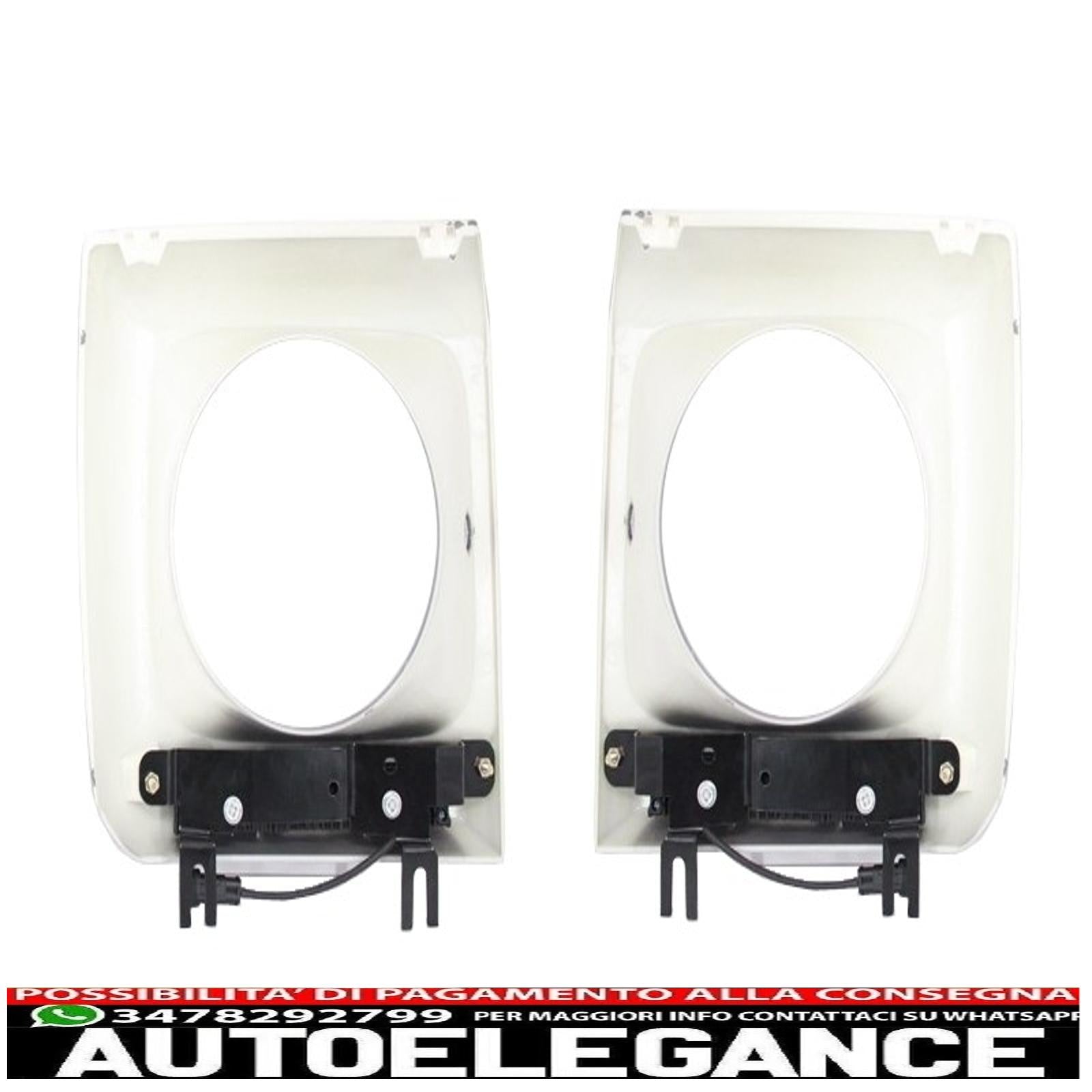 coperture fari con led drl luci diurne nere e fari cromati adatti per mercedes classe g w463 (1989-2012) design g65 AUTOELEGANCERICAMBI