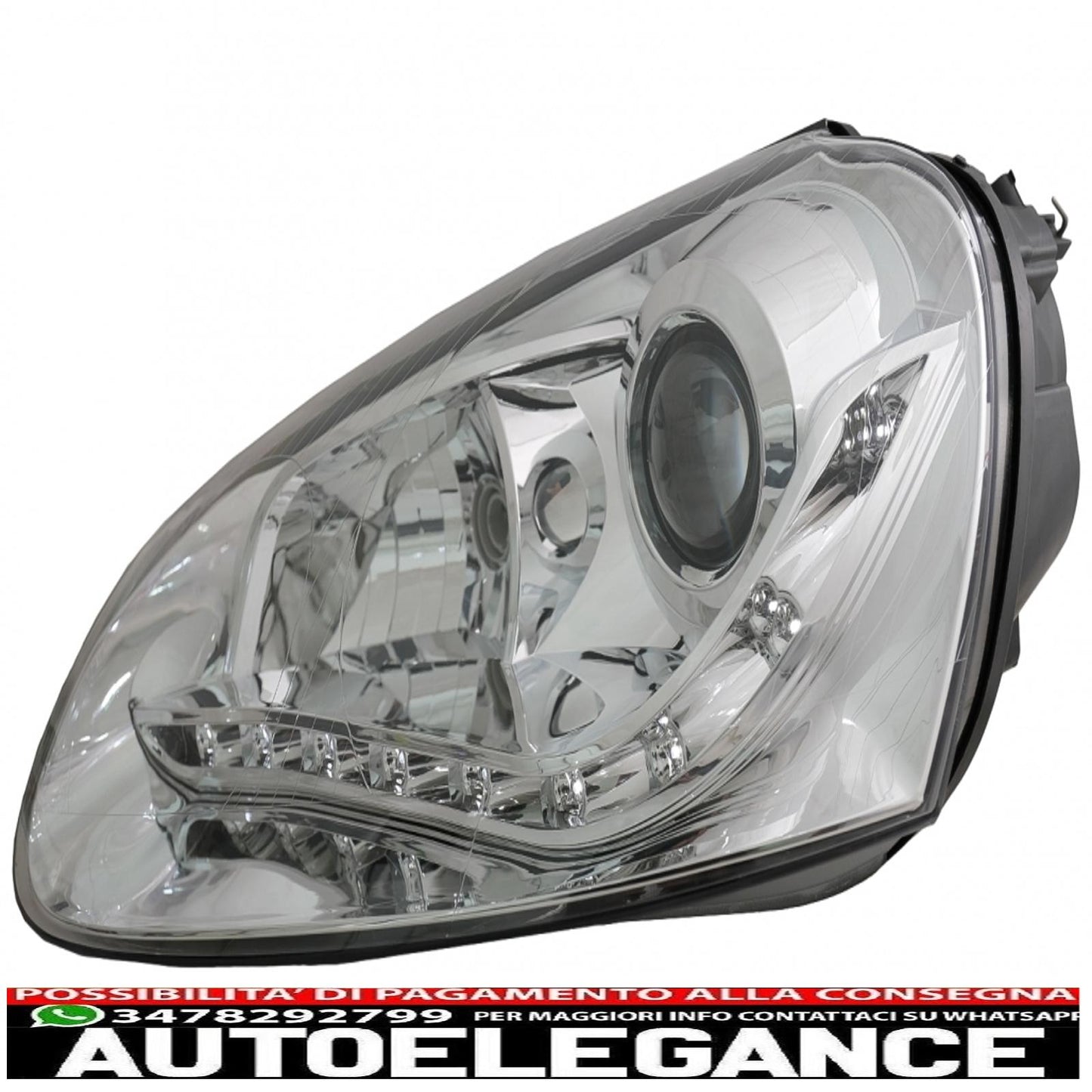 Xenon headlights suitable for vw golf 5 v jetta iii (2003-2009) chrome right hand drive 