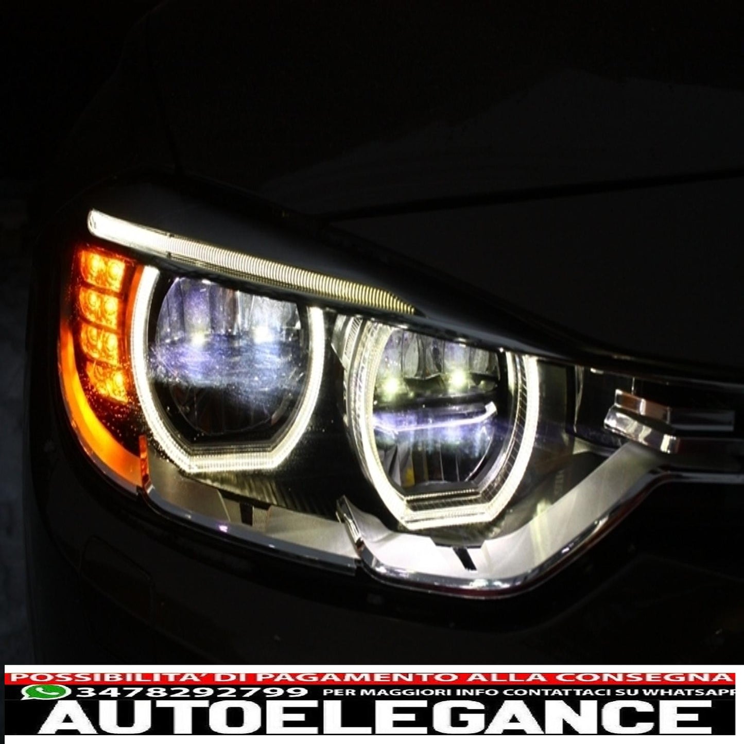 paraurti anteriore adatto per bmw serie 3 f30 f31 non lci e lci (2011-2018) m3 sport evo design con fari full led angel eye