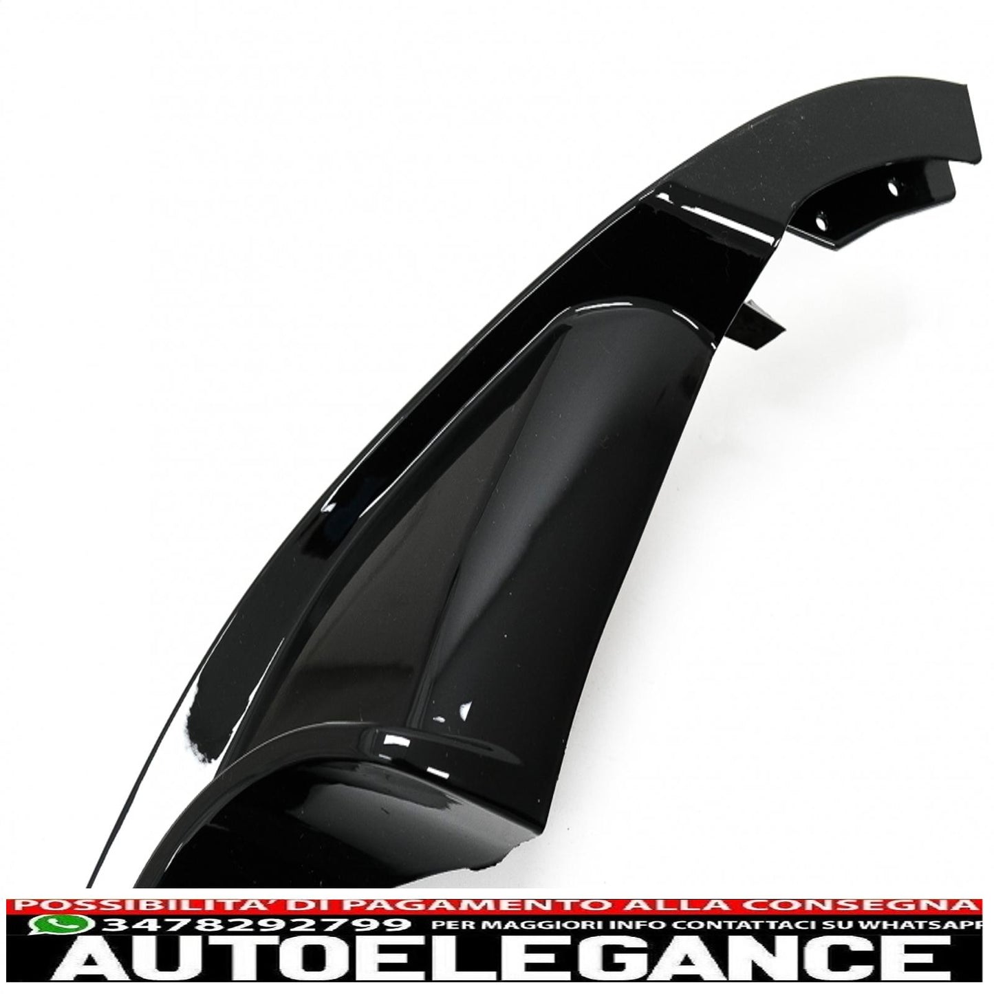 Rear Bumper Air Diffuser with Front Bumper Lip Extension Spoiler Fit for VW Golf 7.5 (2017-2019) R Look Piano Black