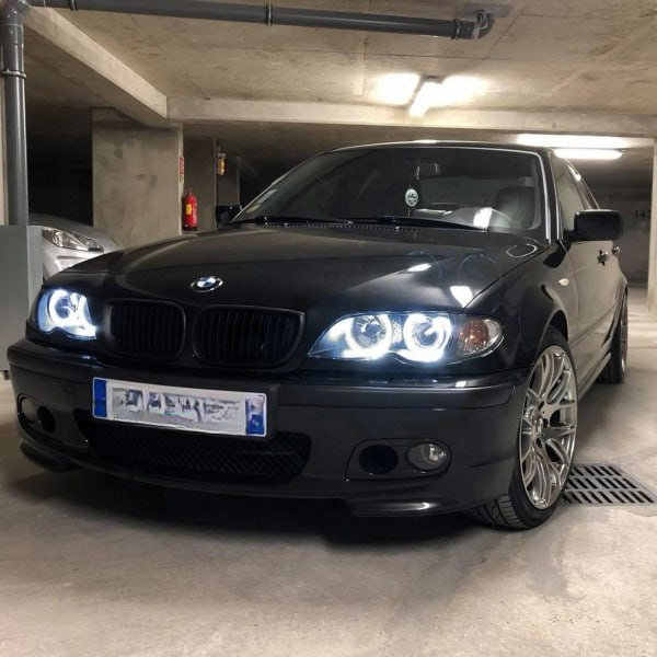 FARI ADATTI PER BMW SERIE 3 E46 2001-2005 ANGEL EYES + DOPPIO KIT LED