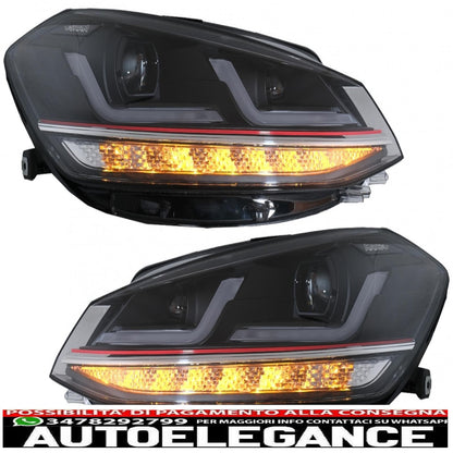osram full led headlights with dynamic mirror indicators full led ledriving suitable for vw golf 7.5 facelift (2017-2020) gti look upgrade for halogens with dynamic sequential cornering lights 