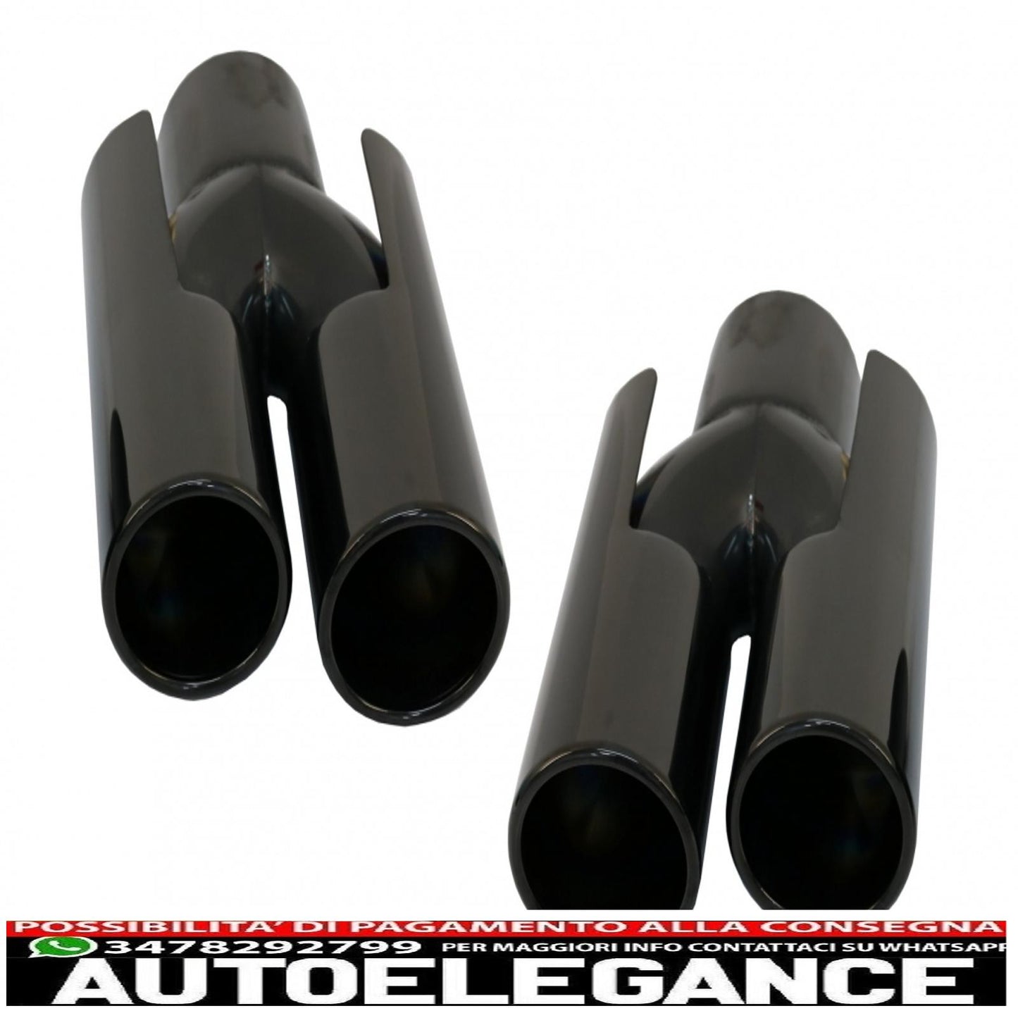 diffusore d'aria a doppia uscita adatto per bmw f10 serie 5 (2011-2017) design m con terminali di scarico nero pianoforte