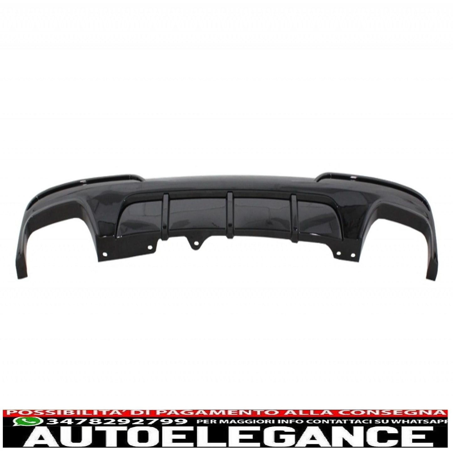 Labbro spoiler paraurti anteriore adatto per BMW Serie 5 F10 F11 (2011-2017) con diffusore d'aria a doppia uscita M-Performance Piano Black