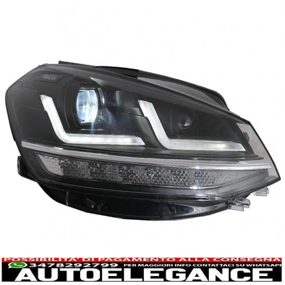 osram full led ledriving headlights suitable for vw golf 7.5 facelift (2017-2020) upgrade for halogens with dynamic sequential cornering lights 