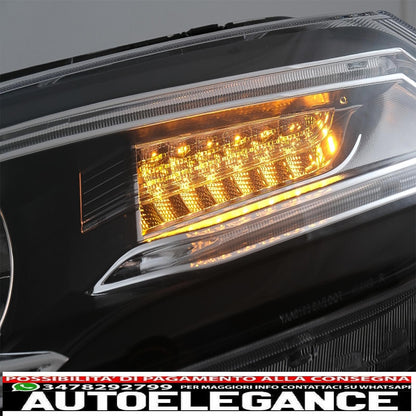 led headlights drl double beam lens suitable for vw jetta mk6 vi (2011-2017) bi-xenon design with right and dynamic turn signals black housing 