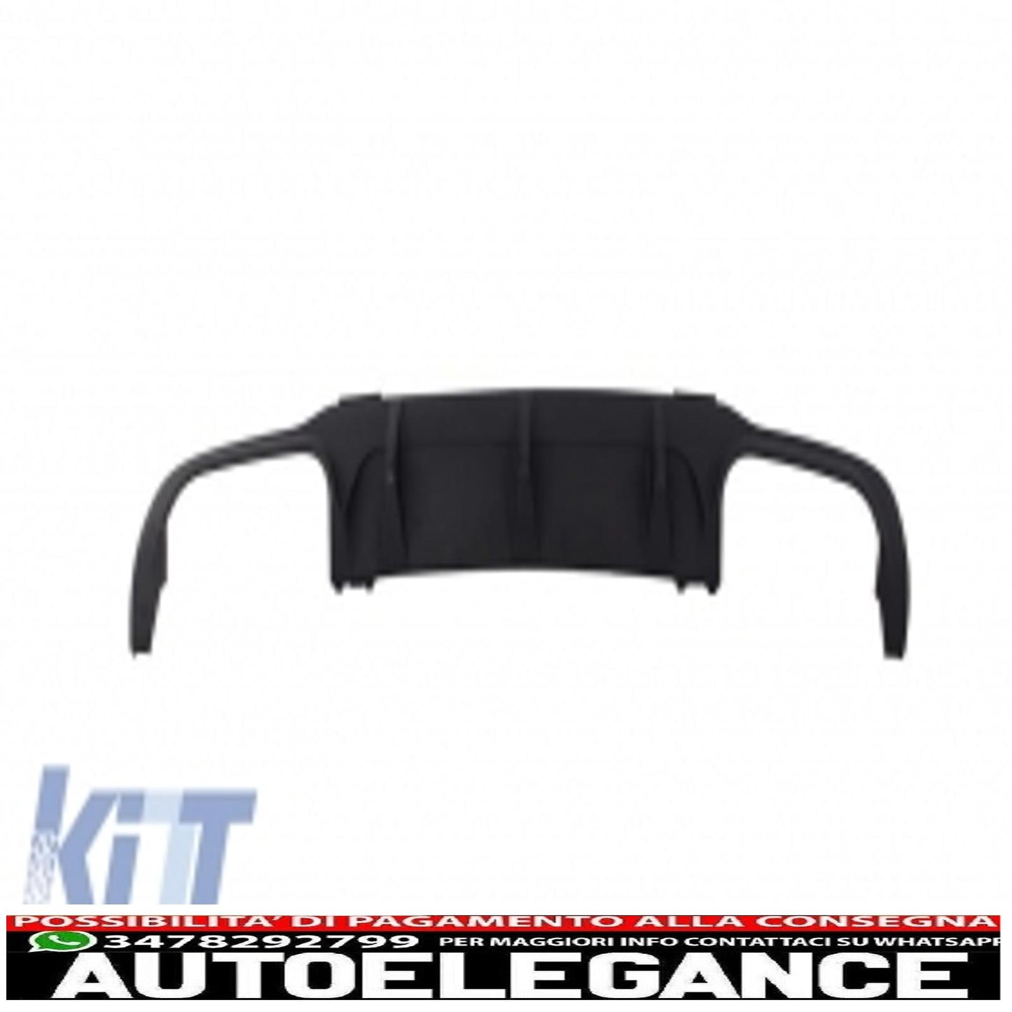Diffusore d'aria con mantovana per paraurti posteriore con terminali di scarico adatto per mercedes classe c w204 c204 amg sport line (2012-2014) limousine coupé