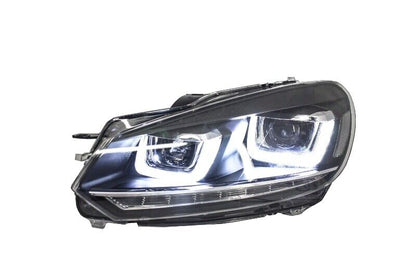 Fari anteriori per VW Golf 6 VI 08-13 LED 3D DRL U-Golf 7 Look Light Flowing Flowing