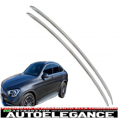 Decorative roof rails suitable for mercedes glc coupe c253 (2015-2019) aluminum