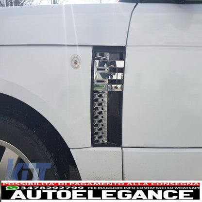 centre grille and side vents assembly suitable for land rover vogue iii l322 (2002-2005) all black autobiography supercharged edition