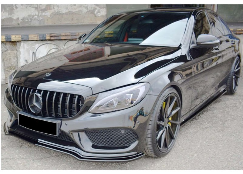 FRONT SPLITTER SUITABLE FOR MERCEDES C W205 S205 AMG ABS SPLITTER BLACK LOOK 