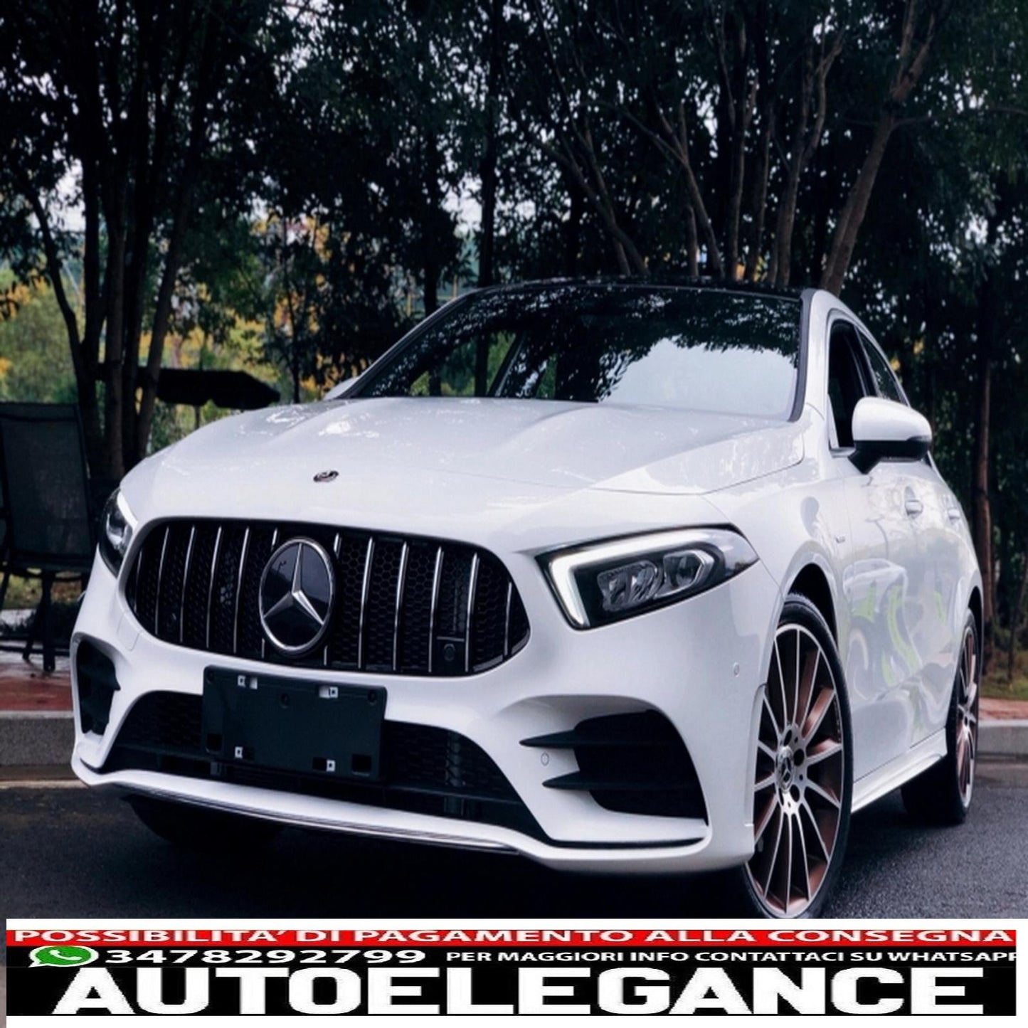 central grille suitable for mercedes a-class w177 hatchback v177 sedan (04.2018-) mesh gt-r design panamericana black chrome