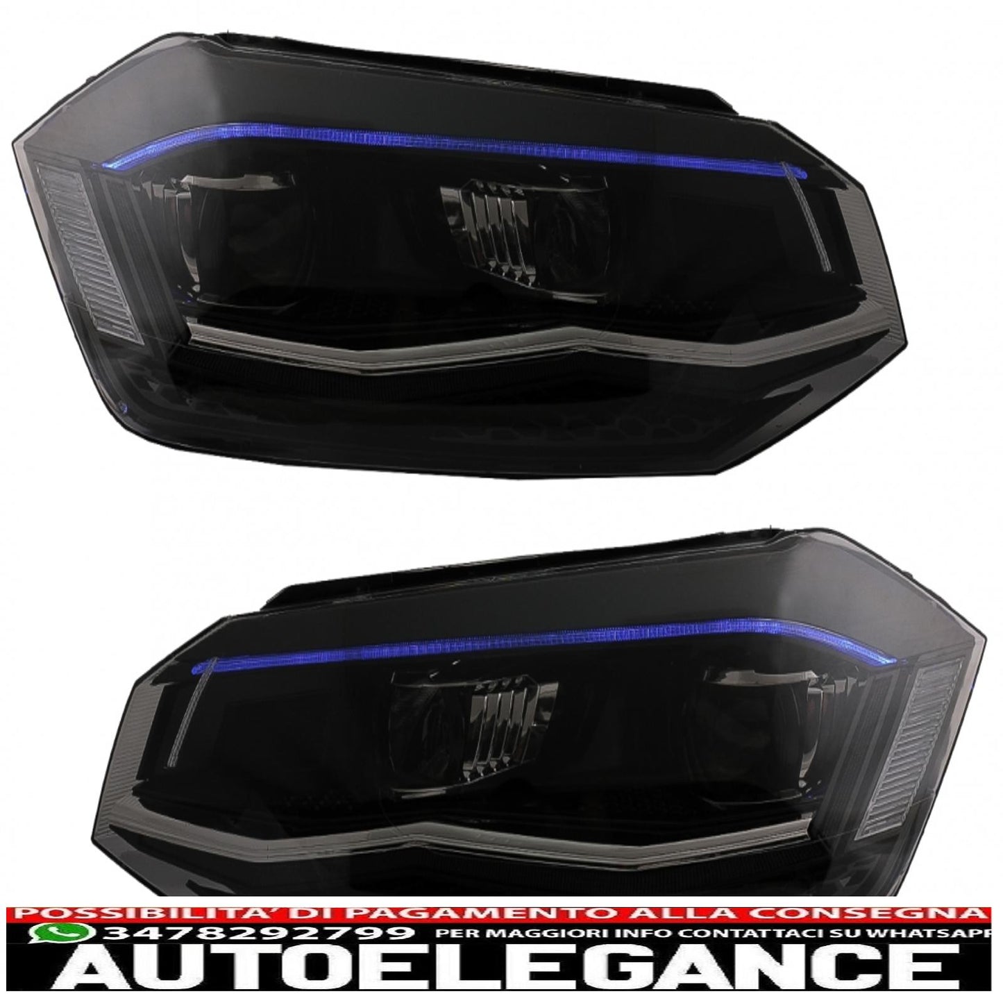 full led headlights suitable for vw polo aw mk6 (2018-2020) with dynamic ignition and sequential cornering lights 