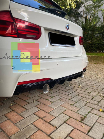 DIFFUSER SUITABLE FOR BMW 3 SERIES F30 F31 MSPORT 1+1 GLOSSY BLACK SPORTY LOOK