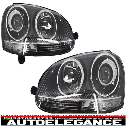 paraurti anteriore con fari xenon look destra adatto per vw golf 5 v mk5 (2003-2007) jetta (2005-2010) gti design